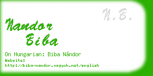 nandor biba business card